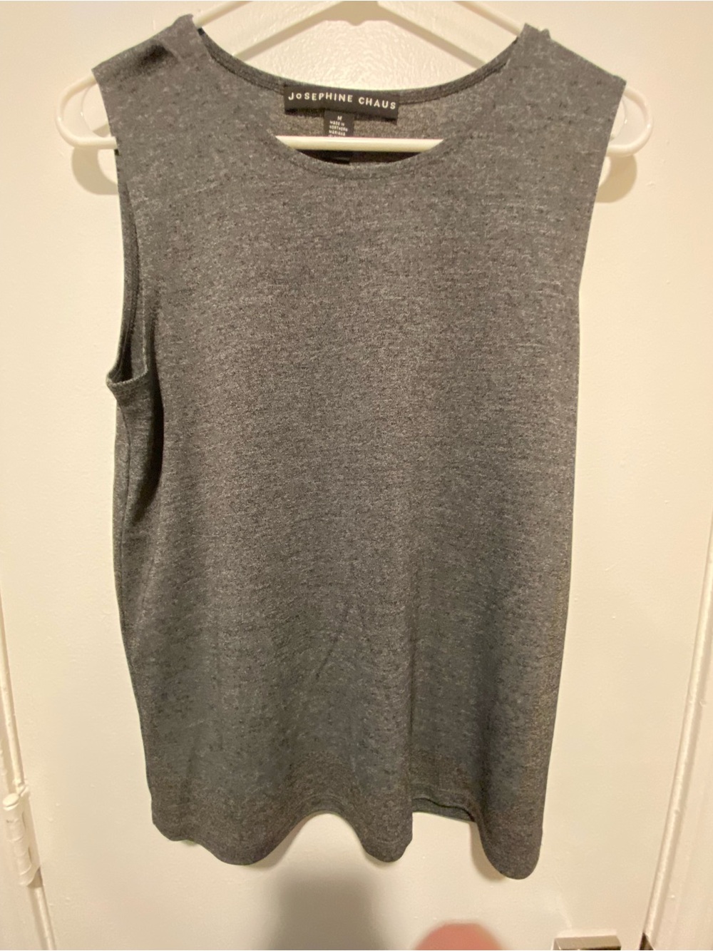 Josephine Chaus Sleeveless Gray Knit Tank Top